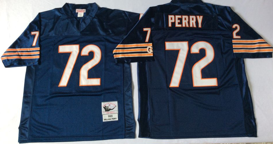 Men NFL Chicago Bears #72 Perry blue style2 Mitchell Ness jerseys